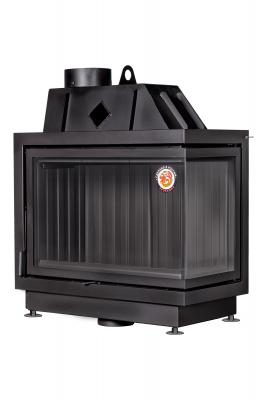 Каминная топка Экокамин АЛЬФА 800RB два стекла правая черный шамот — купить с доставкой