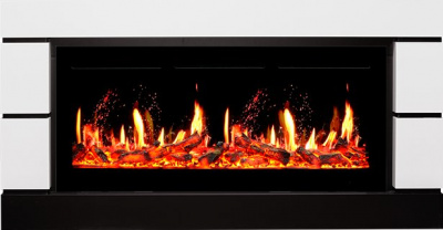 Портал для электрокамина ROYAL-FLAME COSMO V42 под очаги Crystal36/40//5DVART40//Vision 42, белый с черным — модель для выбора и покупки