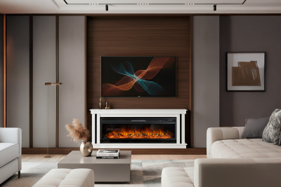 Портал для электрокамина ROYAL-FLAME COSMO 60 под очаг Vision 60, белый с черным (разборный) — модель для выбора и покупки