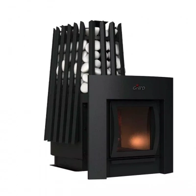 Печь дровяная для бани и сауны GRILL'D Cometa Vega 350 Window Max Pro дровяная