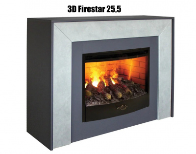 Встраиваемый электрический камин REAL-FLAME 25,5 GR-F718 с очагом 3D Firestar 25,5