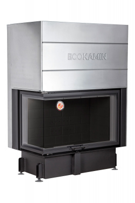 Каминная топка Экокамин Дельта 1000LB два стекла левая принтинг черный шамот  — купить с доставкой