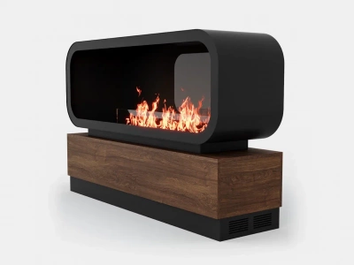  LUX FIRE Тумба глухая Империал-1400 с автоматическим биокамином Genius-I 1000