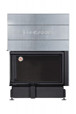 Каминная топка Экокамин Дельта 1000LB два стекла левая принтинг черный шамот  — купить с доставкой