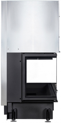 Каминная топка Экокамин ДЕЛЬТА 1200РB три стекла принтинг подовое горение черный шамот