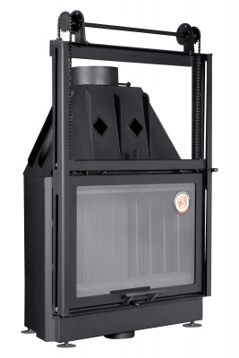 Каминная топка Экокамин Альфа 800 с контргрузом черный шамот — купить с доставкой