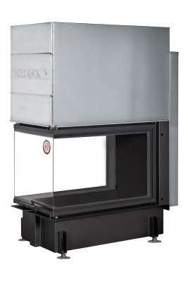 Каминная топка Экокамин Дельта 900В три стекла принтинг черный шамот — купить с доставкой