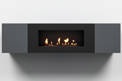  LUX FIRE Тумба универсальная "Байкал" 1600, графит, с биокамином 900