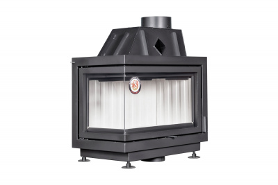 Каминная топка Экокамин Альфа 700 два стекла левая черный шамот