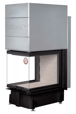 Каминная топка Экокамин ДЕЛЬТА 700P три стекла подовое горение принтинг