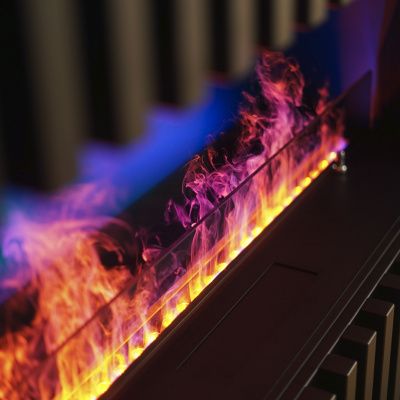  Schönes Feuer Очаг 3D FireLine 2000 Steel + Blue Effect Flame (BASE)
